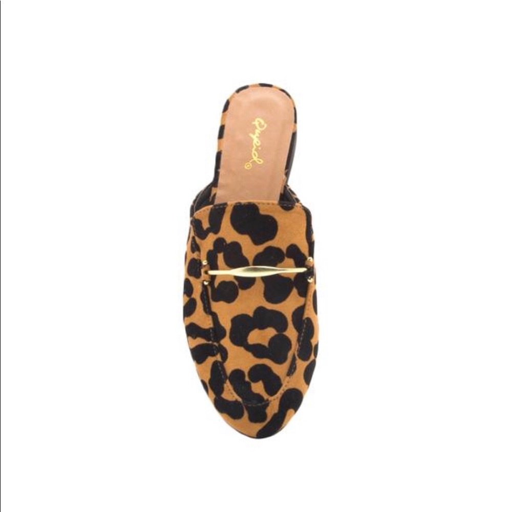 Camel Black Leopard Mule Flats - Picture 5 of 8